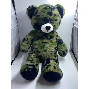 BABW Build-a-Bear Workshop CAMOUFLAGE MINECRAFT BEAR Plush Toy 18"